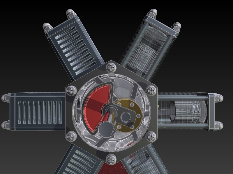 6 Cylinder Radial Engine